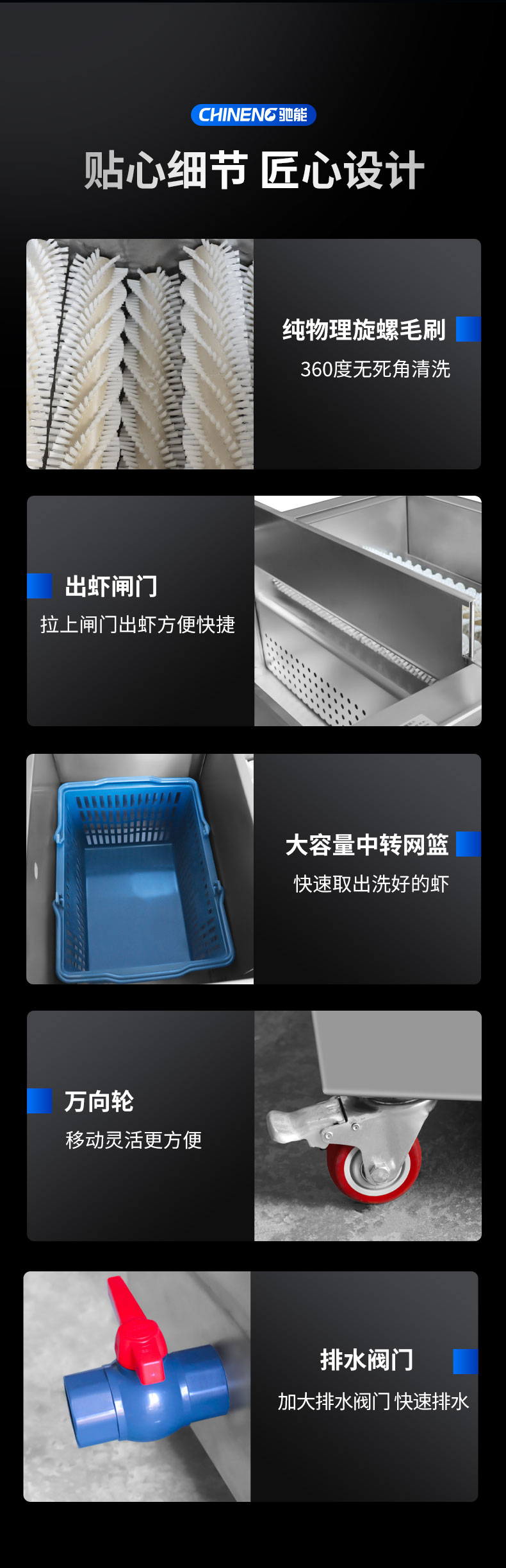 永利yl23411小龙虾清洗机局部细节